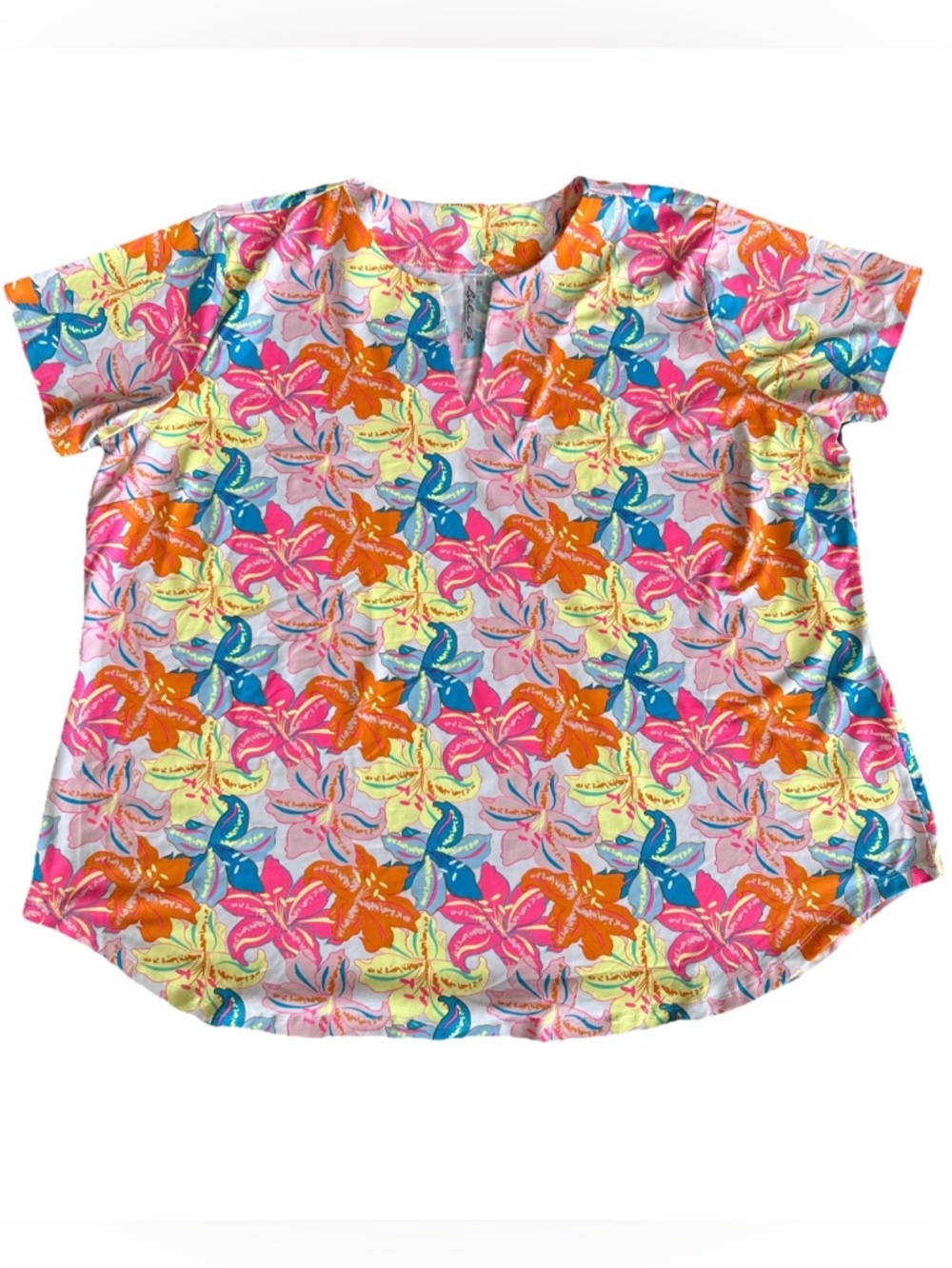 NWT Lulu B Women’s UPF 50+ Cooling Fabric Tropical Resort Multicolor Top Sz 3X